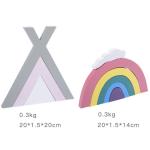 Non Toxic 22cm Rainbow Stacker Wood Montessori Creative Wood Toys