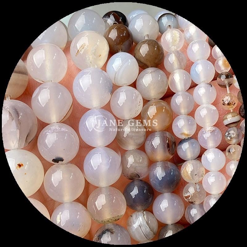 Gemstone Round Shape Multi-color Agate Beads for DIY Jewelry Earrings