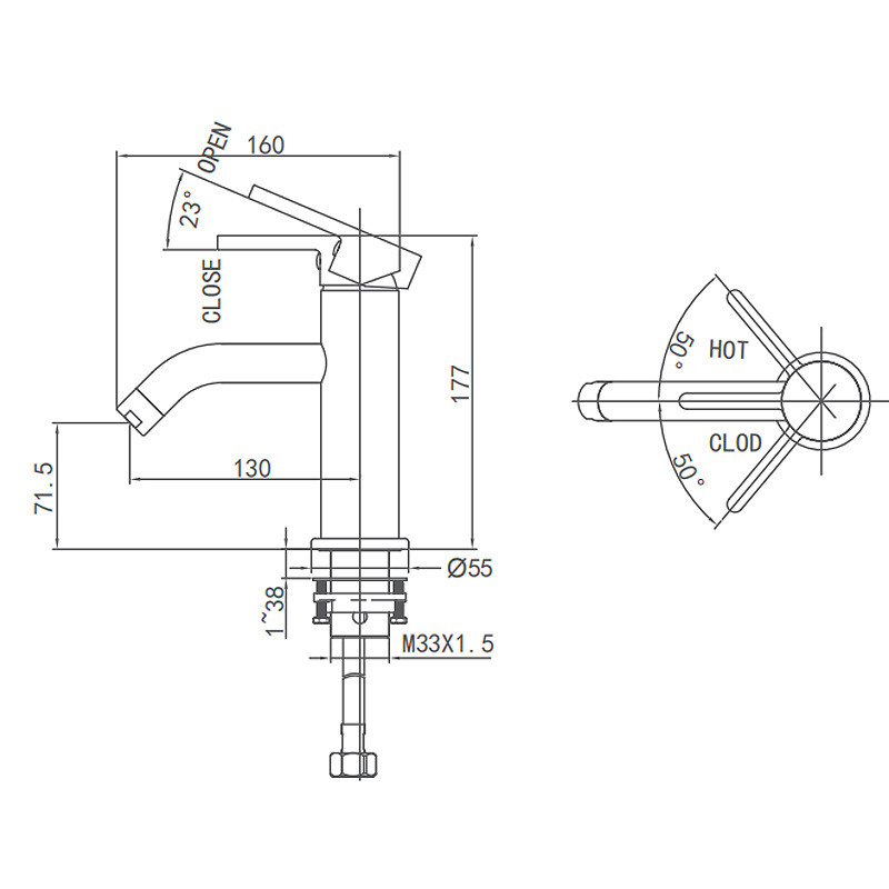 Brass Basin Faucet Polished Single Hole Washroom Mixer Tap Single Handle Bathroom Sink Faucets
