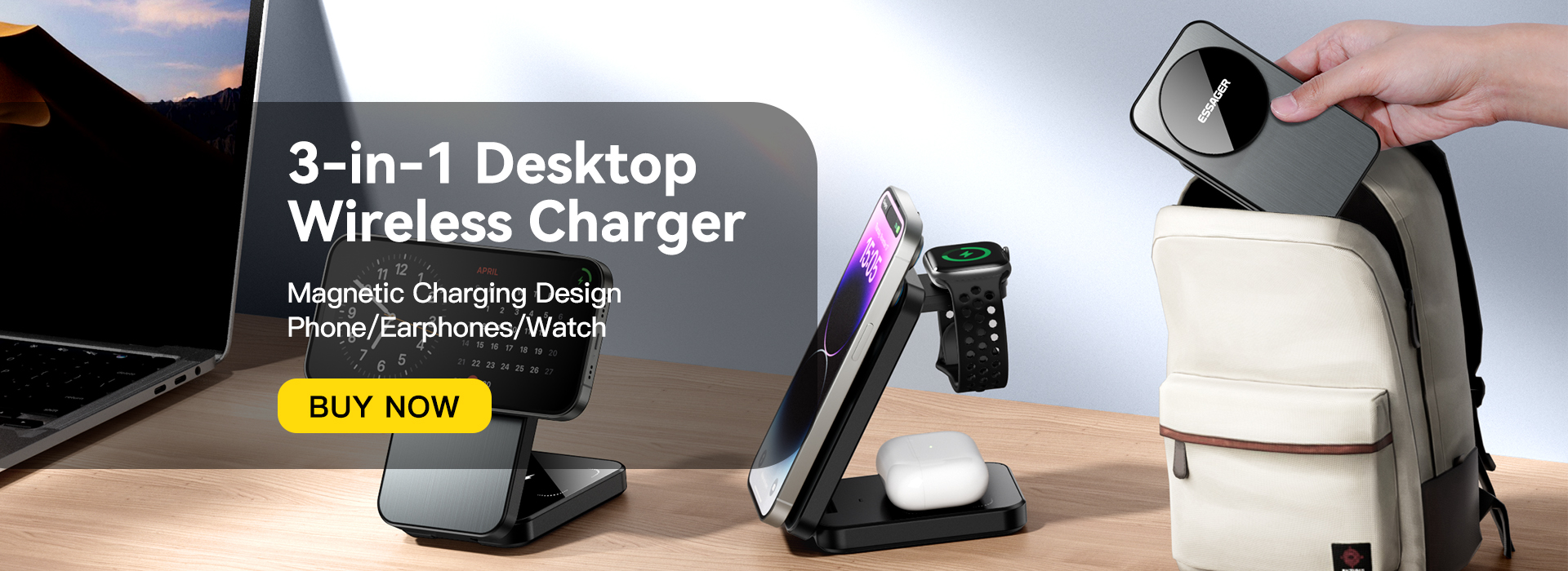 ESSAGER OJD-112 Series Desktop Cell Phone Wireless Charging Station OTP