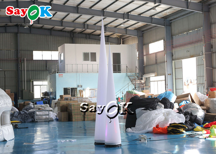 Wedding Inflatable Lighting Decoration Cone Column Custom Colors With Led Light