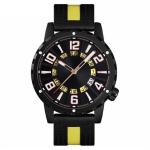 Quartz Movement Casual Calendar Leather Watch Zinc Alloy Mens Chronograph