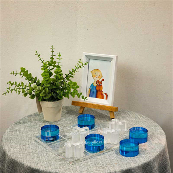 Tabletop Home Decor Transparent Lucite Resin Tic Tac Toe