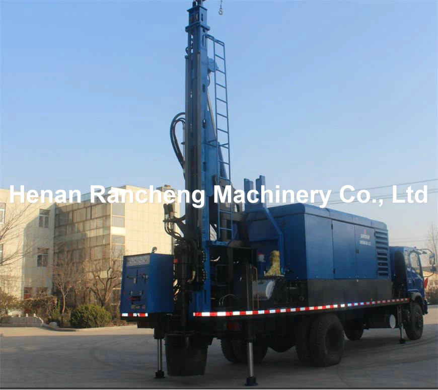 300m Depth Water Well Drilling Rig 266HP Load Vehicle Engine 115 - 350mm Dia