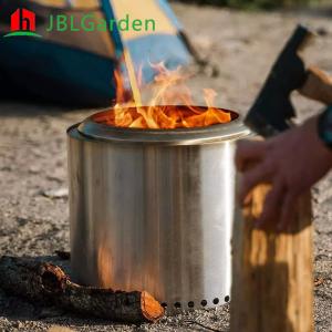 Wholesale Outdoor 15Inch Wood Burning Stainless Steel Fire Pits Solo Stove Round Silvery White from china suppliers