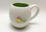 Easter Egg Shaped 3D Ceramic Mug Spot Decal With Gold Rim Stoneware Porcelain