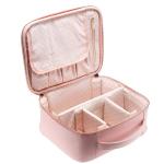 Fashion Large Travel Reusable Waterproof Plain PU Leather Toiletry Makeup Brush