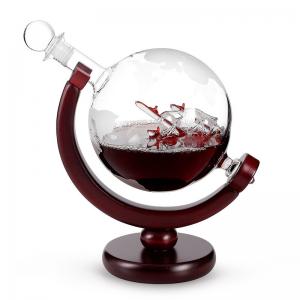 Wholesale Borosilicate Etched Glass Decanter , Globe Whiskey Decanter With Wine Glass Cup Gift Set from china suppliers