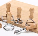 Stainless Steel Ravioli Mold with Wooden Handle Used for Making Italian