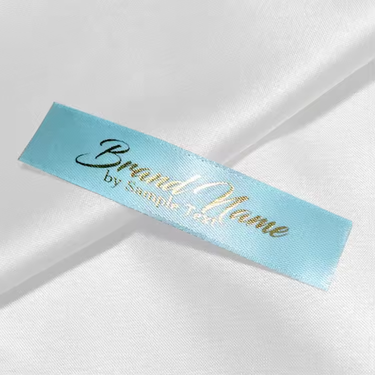 Satin Silk Printed Clothing Labels Woven Shirt Neck Tags Care Labels For Garments