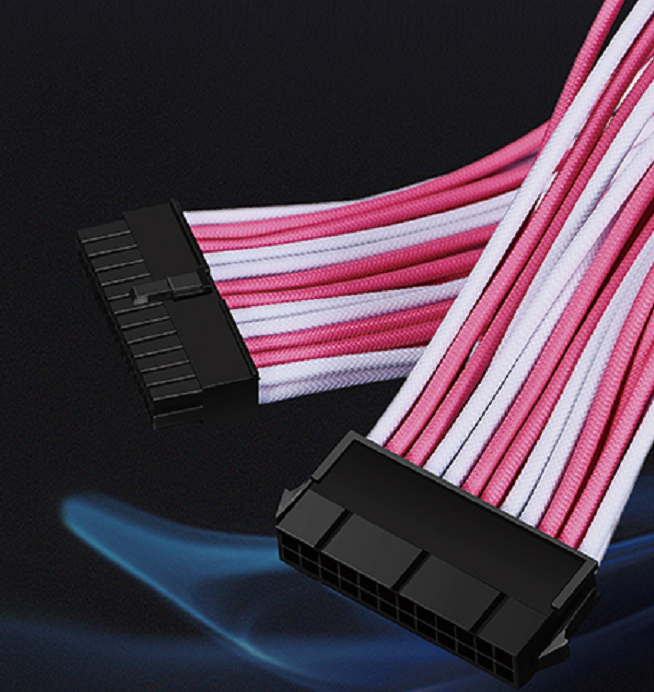 Brand new 24Pin motherboard Power Supply Extension Cable Braided Sleeved Extension Cable 30cm