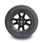 Golf Cart 12 Inch Matte Black Wheels and 215/35-12 Street Tires 4x4 Bolt Pattern