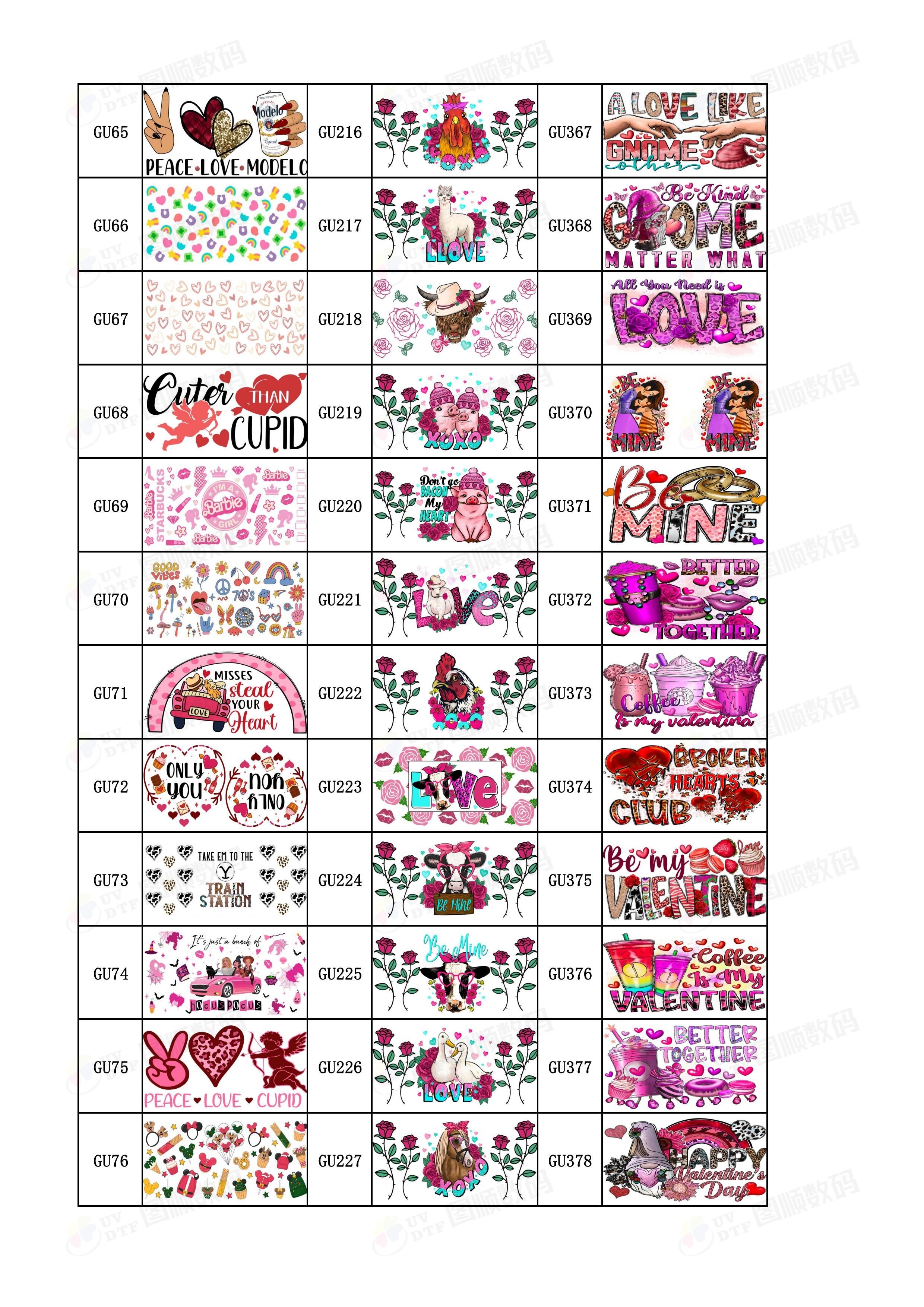 Removable Adhesive 0.1mm Decal UV DTF Tumbler Wraps Waterproof