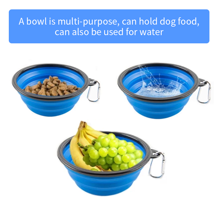 Silicone Collapsible Pet Feeder Bowls for Dogs Cats Small Animals Rounded Portable Water