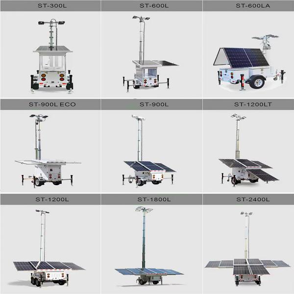 Mast Lifting Manual Winch Mobile Light Tower For Emergency Response Zones 9m Telescoping Mast Solar Light Tower