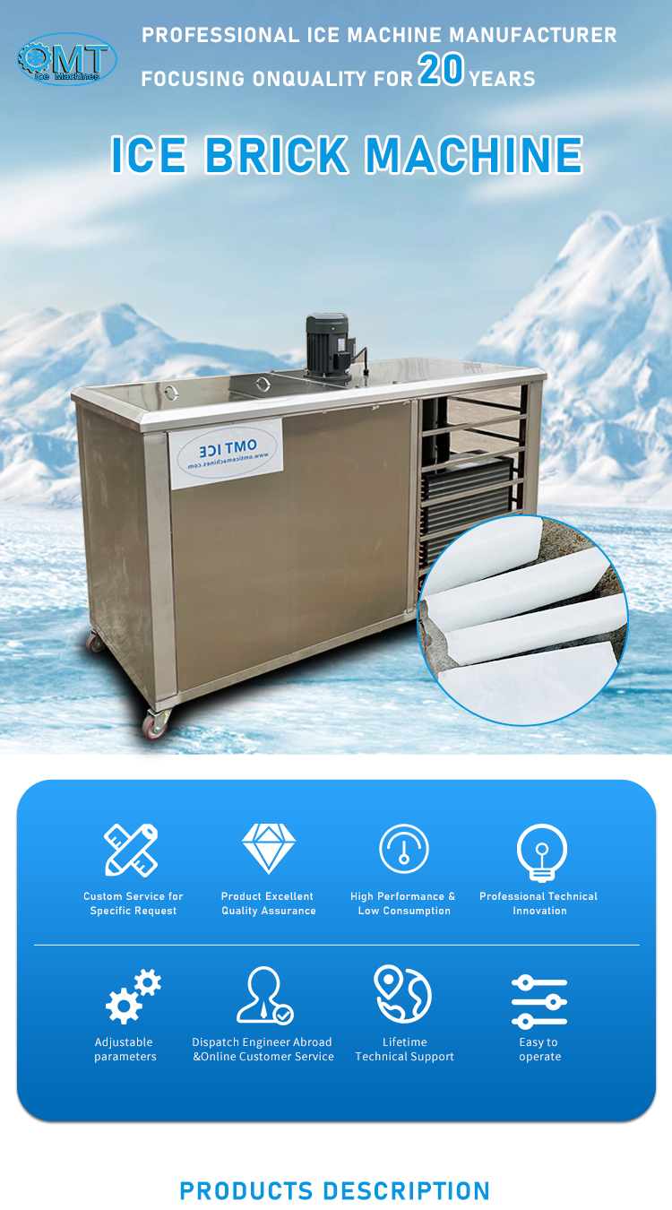 Air - Cooled Industrial Block Ice Maker Machine R404a Refrigerant Fireproof