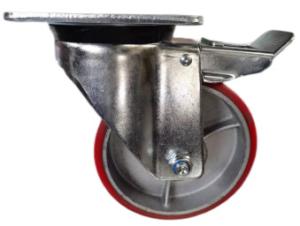 Wholesale Europe Industrial Swivel PU Castor With Brake 500kg from china suppliers