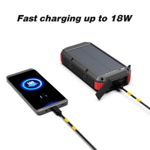 Wholesale 30000mah Portable Camping Power Station USB Wireless Solar Cell Phone Charger from china suppliers