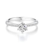 Lab Grown Diamond Ring in Romantic 18K White Gold for Gifts and Parties NGTC