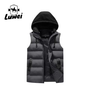 Wholesale Men Sleeveless Bubble Hooded Padded Warm Utility Puffer Vest Men Hoodie Vest Waistcoat Mens Gilet from china suppliers