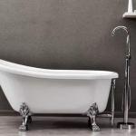 Freestanding White Fiberglass Slipper Tub 4 Claw Foot Acrylic Slipper Clawfoot