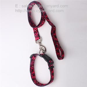 Wholesale Sublimation ribbon dog collar and leash set, full color print polyester dog leads, from china suppliers
