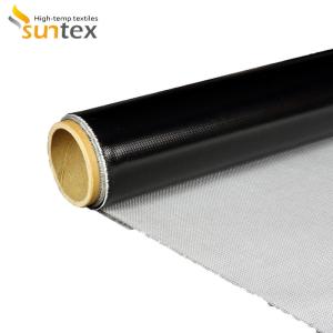 Wholesale Single Side Silicone Coated Fiberglass Cloth Black Silicone Fabric from china suppliers