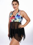 swimwear women bikini Large size swimsuit black dress Beach vacation sexy piece