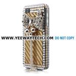 Lovely Butterfly Rhinestone Case For iPhone 4S - Golden