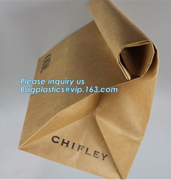 zipper. ziplock, Custom printed paper bread bags use for food packaging,Open Top Kraft Paper Laminated Foil Lined Flat B