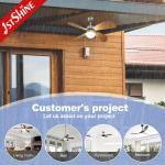 IP42 Outdoor Ceiling Fan For Waterproof Plywood Blade Remote Control