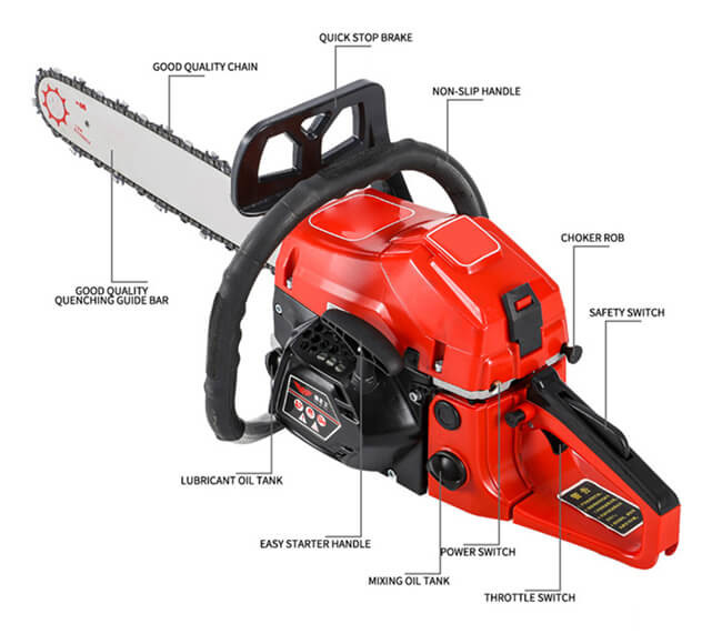 Agriculture 58CC Gasoline Chain Saw Petrol Tree Cutting Machine 5800