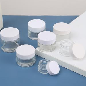 Wholesale Glossy Matte Round Shaped Cosmetic Glass Cream Jars With Lid 5g 10g 15g from china suppliers