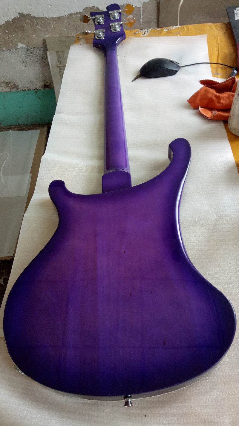 Quality Rick 4003 model Ricken 4 strings Electric Bass guitar in blue color Chrome hardware optional free shipping