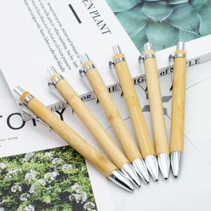 Wholesale Environmental Bamboo Ball Pen 1.0mm Natural Color Retractable Ballpoint Pen from china suppliers