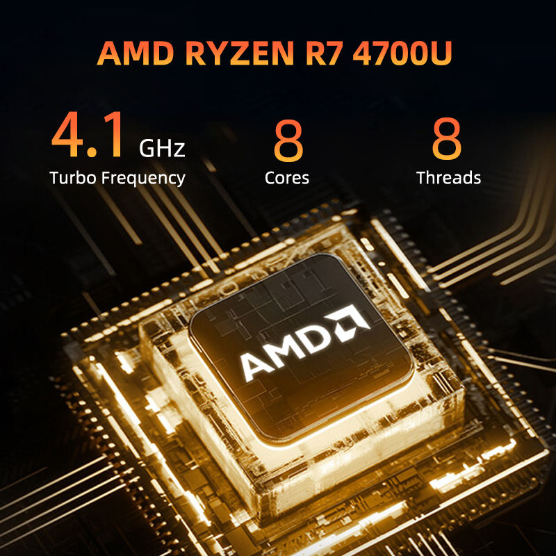 AMD R7 4700U Gaming Mini PC Plastic M.2 NVME 16GB RAM 512GB SSD WIFI6 Win10 Win11 Linux Desktop Computer System