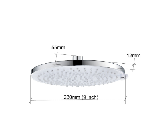 Polished 9 Inch Round Detachable Clean Big Top Three Function Spray Lotus Shower Head