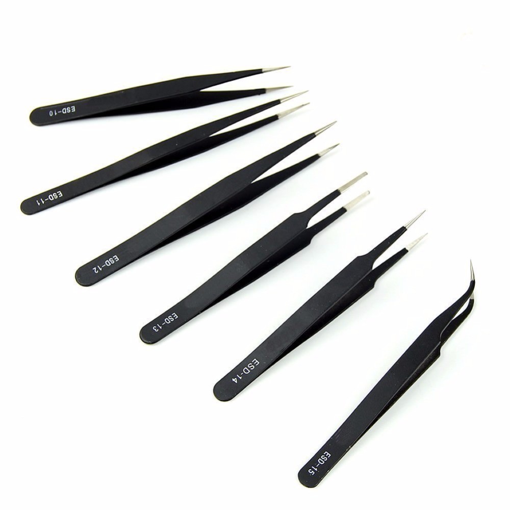 Length 110mm Electrostatic Discharge Tools Stainless Steel Material Straight Fine Tip