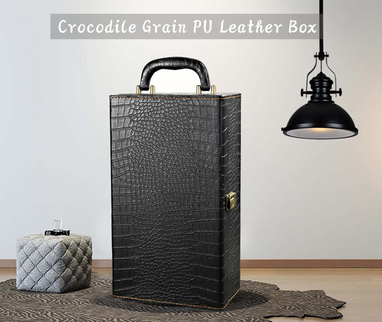 Single Leather Red Wine Set Bottle Packaging Paper Box for Custom Wooden Wine Gift Box
