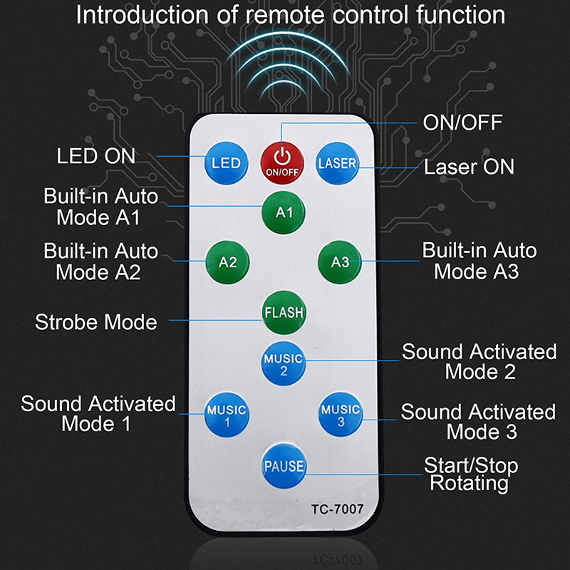 Party Disco Ball Light DJ Disco Mini Stage Lights Sound Activated Remote Control for Party Club Bar KTV Holiday Dance Ho