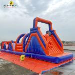 0.55mm PVC Outdoor Blow Up Obstacle Course Bounce House Non Toxic Bold Colors