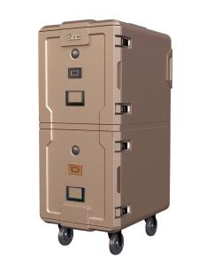 Wholesale Durable Brown Double Compartment Insulated Food Pan Transport Cart from china suppliers
