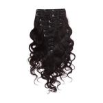 Long Curly Wavy Clip In Human Hair Extensions , Indian Remy Hair Extensions