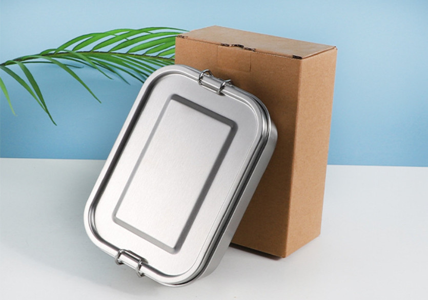 Metal Bento Lunch Box 800ml 304 Stainless Steel Container For Meals And Snacks