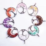Spiritual Meditation Life Tree Chakra Healing Stone Necklace Jewellery