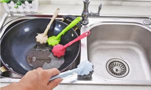 Wholesale Kitchen Cleaning Stainless Steel Scrubber With Handle Demountable Design from china suppliers
