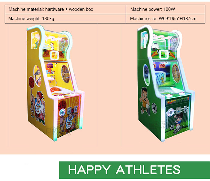 Kids Coin Operated Happy Soccer Machine Football Shooting Kids Redemption Games Machines