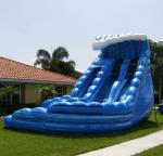 Blue Huge Inflatable Whale Water Slide Comercial Dual Lane For Kids