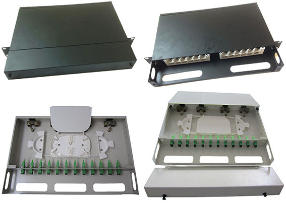 1U 2U 3U 4U Fiber Optic Patch Panel / Fiber Optic 12 24 Port Fix Type 19'' Termination ODF Box