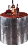 Aluminium Sheet Vintage Round Leather Top Coffee Table 0.287CBM Volume Durable